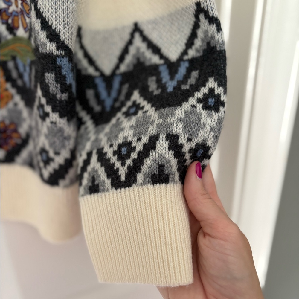 NWT Johnny Was Fair Isle Embroidered Sweater - Picture 10 of 11